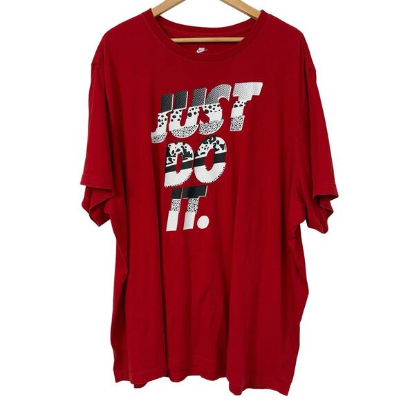 Nike Just Do It Red Graphic T-Shirt Men’s Size 3XL Tall The Nike Tee - Picture 1 of 6